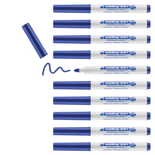 edding 661 –Marker für Whiteboard blau, 10 pack von edding