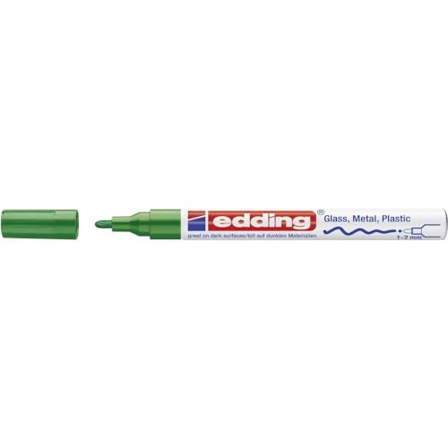 edding 751 Glanzlackmarker - grün - 1 Lackmarker - Rundspitze 1-2 mm - Lackstift für Glas, Stein, Holz, Kunststoff und Papier - wasserfest, stark deckend von edding