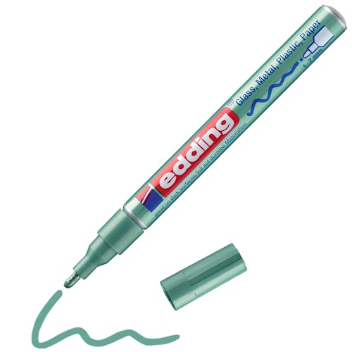 edding 751 Glanzlackmarker - grün metallic - 1 Lackmarker - Rundspitze 1-2 mm - Lackstift für Glas, Stein, Holz, Kunststoff und Papier - wasserfest, stark deckend edding 751 Glanzlackmarker - grün metallic - 1 Lackmarker - Rundspitze 1-2 mm - Lackstift für Glas, Stein, Holz, Kunststoff und Papier - wasserfest, stark deckend von edding