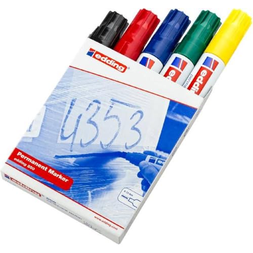 Edding 4-800999 Permanentmarker Schwarz, Rot, Blau, Grün, Gelb wasserfest: Ja Edding 4-800999 Permanentmarker Schwarz, Rot, Blau, Grün, Gelb wasserfest: Ja von edding