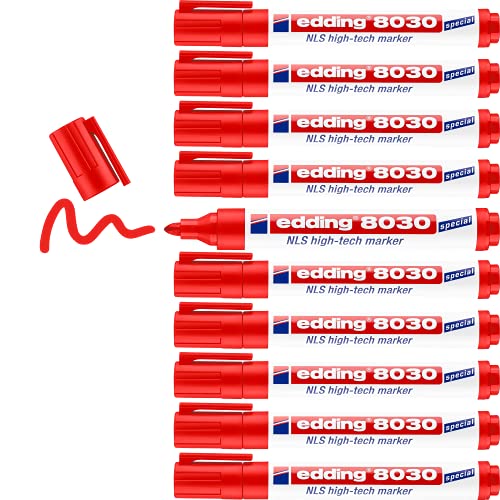 edding 8030 NLS High-Tech Marker - rot - 10 Stifte - Rundspitze 1,5-3 mm - Rostfreier Marker zum korrosionsarmen Markieren - für Stahl, Metall, Eisen, Aluminium edding 8030 NLS High-Tech Marker - rot - 10 Stifte - Rundspitze 1,5-3 mm - Rostfreier Marker zum korrosionsarmen Markieren - für Stahl, Metall, Eisen, Aluminium von edding