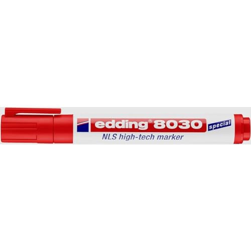 edding 8030 NLS Hight-Tech Marker - rot - 1 Stift - Rundspitze 1,5-3 mm - Rostfreier Marker zum korrosionsarmen Markieren - für Stahl, Metall, Eisen, Aluminium von edding