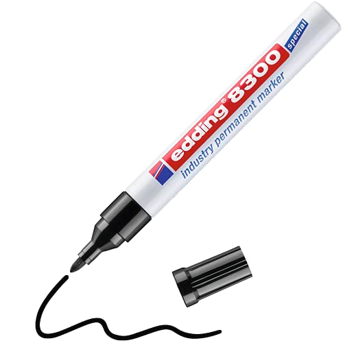 edding 8300 Industrie Permanentmarker - schwarz - Rundspitze 1,5-3 mm - zum permanenten Markieren von leicht öligen und staubigen Oberflächen edding 8300 Industrie Permanentmarker - schwarz - Rundspitze 1,5-3 mm - zum permanenten Markieren von leicht öligen und staubigen Oberflächen von edding