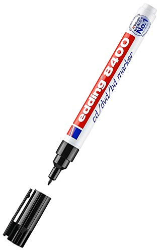 edding 8400 CD/DVD/BD Marker - schwarz - 1 Stift - Rundspitze 0,5-1 mm - für die dauerhafte Beschriftung von CDs, DVDs und Blu-ray Discs edding 8400 CD/DVD/BD Marker - schwarz - 1 Stift - Rundspitze 0,5-1 mm - für die dauerhafte Beschriftung von CDs, DVDs und Blu-ray Discs von edding