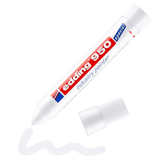 edding 950 Industrie Pastenmarker - weiß - Packung mit 1 Stift - Rundspitze 10 mm - Marker zum Beschriften von Metall, Stein, Holz - raue oder nasse Oberflächen - permanent, wasserfest edding 950 Industrie Pastenmarker - weiß - Packung mit 1 Stift - Rundspitze 10 mm - Marker zum Beschriften von Metall, Stein, Holz - raue oder nasse Oberflächen - permanent, wasserfest von edding