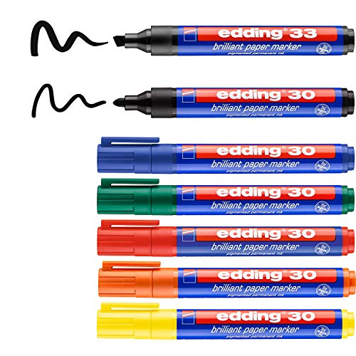edding Colourful Flipchart Kit - Marker für Flipchart - 7er Set - leuchtende bunte Farben - Tinte schlägt nicht durchs Papier - zum Visualisieren am Flipchart, Sketchnotes - Flipchart-Stifte von edding
