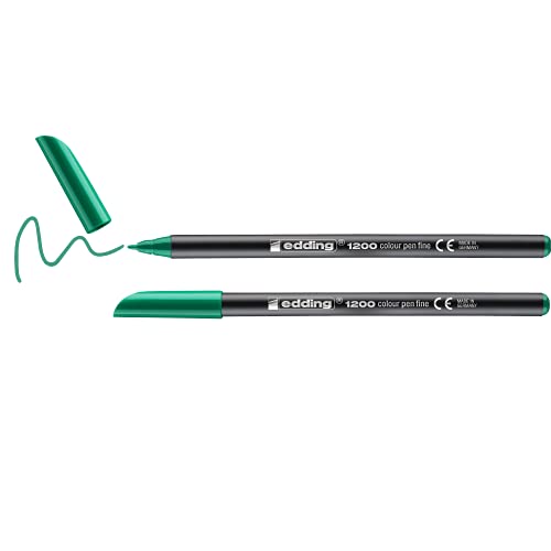 edding 1200 Fasermaler fein - grün - Packung mit 2 Stiften - Rundspitze 1mm - Filzstift zum Zeichnen und Schreiben - für Schule, Mandala edding 1200 Fasermaler fein - grün - Packung mit 2 Stiften - Rundspitze 1mm - Filzstift zum Zeichnen und Schreiben - für Schule, Mandala von edding