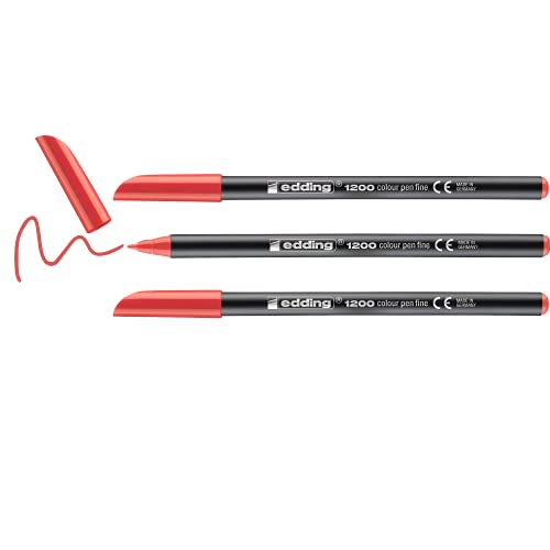 edding Fasermaler edding 1200 colourpen, 1 mm, rot, Blister, 3 Stück edding Fasermaler edding 1200 colourpen, 1 mm, rot, Blister, 3 Stück von edding