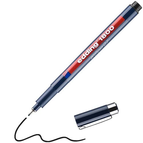 edding 1800 Präzisionsfeinschreiber - schwarz - 1 Stift - Linienbreite 0,7 mm - Fineliner zum präzisen Schreiben und Skizzieren - feine, metallgefasste Spitze - Lineal- und schablonengeeignet edding 1800 Präzisionsfeinschreiber - schwarz - 1 Stift - Linienbreite 0,7 mm - Fineliner zum präzisen Schreiben und Skizzieren - feine, metallgefasste Spitze - Lineal- und schablonengeeignet von edding
