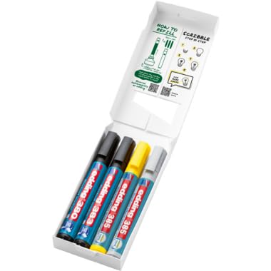 edding Flipchartmarker-Set Highlight + Shading - 4er-Set - 2x Flipchart-Effektmarker + 2x Flipchartmarker - Perfekter Marker-Mix zum Arbeiten auf allen Papieren - trocknet nicht aus von edding