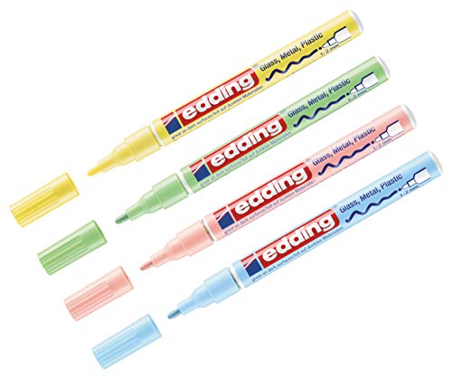 edding Glanzlack-Marker Creative 751, 1-2 mm (4er Set, Pastell) von edding