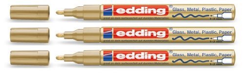 edding Glanzlack-Marker creative 751 gold, 1-2 mm (3er Pack) von edding