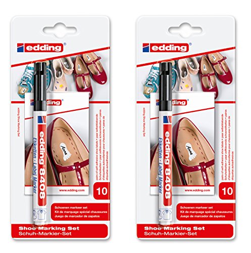 edding Label Marker - Zum dauerhaften Beschriften von Textilien/Schuhen (Doppelpack Schuh-Markier-Set) von edding