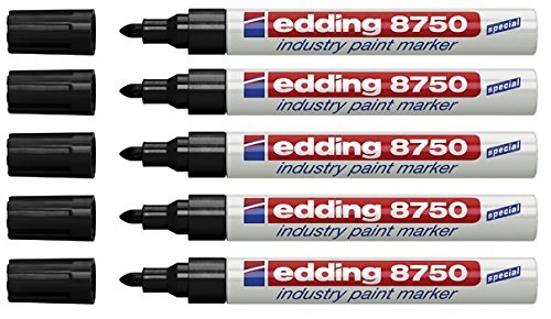 edding Lackmarker edding 8750 industry paint marker, 2-4 mm (5, schwarz) von edding