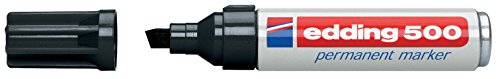 Edding - Permanentmarker 500 schwarz - Keilspitze 7 mm (10 Stück) von edding