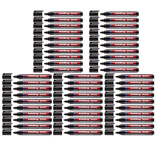 edding Permanent-Marker 300 schwarz (50er Pack) von edding
