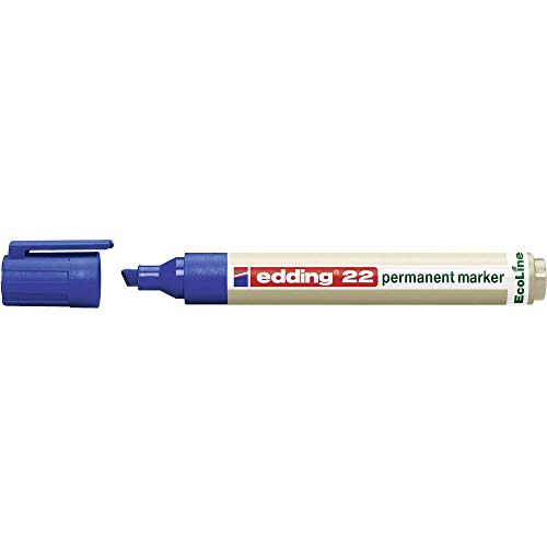 edding 22 Permanentmarker - blau - 1 Stift - Keil-Spitze 1-5 mm - schnell trocknender Permanent Marker - wasserfest, wischfest - für Karton, Kunststoff, Holz, Metall - Universalmarker edding 22 Permanentmarker - blau - 1 Stift - Keil-Spitze 1-5 mm - schnell trocknender Permanent Marker - wasserfest, wischfest - für Karton, Kunststoff, Holz, Metall - Universalmarker von edding