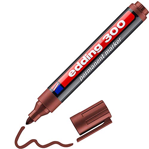 edding 300 Permanentmarker - braun - 1 Stift - Rundspitze 1,5-3 mm - wasserfest, schnell-trocknend - wischfest - für Karton, Kunststoff, Glas, Holz, Metall, Glas edding 300 Permanentmarker - braun - 1 Stift - Rundspitze 1,5-3 mm - wasserfest, schnell-trocknend - wischfest - für Karton, Kunststoff, Glas, Holz, Metall, Glas von edding