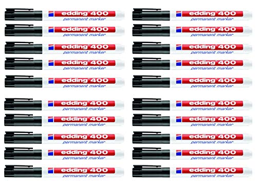 edding Permanentmarker schwarz 400 (1 mm, 20er Pack) von edding