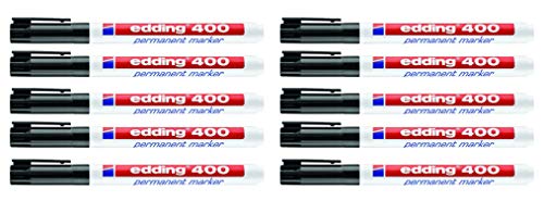 edding Permanentmarker schwarz 400-01 (1 mm, 10er Pack) von edding