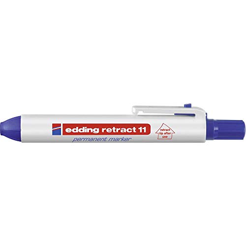 edding Retract 11 Permanent Marker - blau - 1 Stift - runde Feder 1,5-3 mm - wasserfest, schnelltrocknend - permanent marker für leichte Einhandbedienung - für Pappe, Kunststoff, Holz, Metall, Glas edding Retract 11 Permanent Marker - blau - 1 Stift - runde Feder 1,5-3 mm - wasserfest, schnelltrocknend - permanent marker für leichte Einhandbedienung - für Pappe, Kunststoff, Holz, Metall, Glas von edding