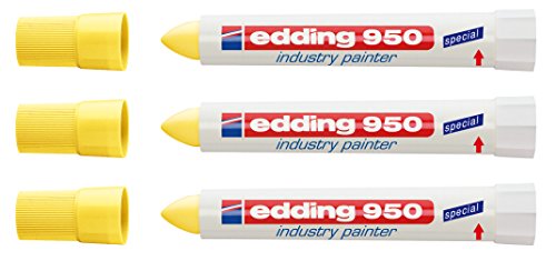 edding Spezialmarker 950 industry painter, 10 mm | (3 Marker, gelb) von edding