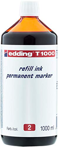 edding T 1000 refill ink Permanent Marker - rot - 1000 ml - mit Tropfenspendersystem, zum schnellen Nachfüllen fast aller edding Permanent Marker von edding
