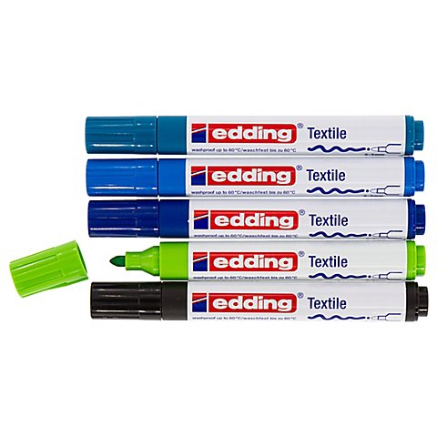 edding Textilmarker, Blautöne, 5 Stifte von Edding