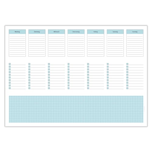 DIN A3 Schreibtischunterlage „Ordnung" aus Papier von edelkern® | Ideal als Notizblock, Organizer, Wochenplaner & Tagesplaner | Perfekt für Deine tägliche To Do Liste von edelkern