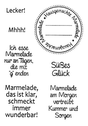 Clear Stamps "Marmelade", 7-teilig Clear Stamps "Marmelade", 7-teilig von efco