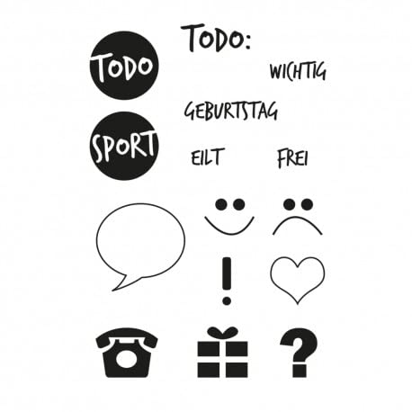 Clear Stamps "ToDo", 15-teilig Clear Stamps "ToDo", 15-teilig von efco