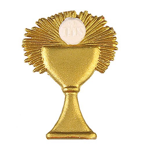 EFCO „Chalice and Host“ Wachs-Dekoration, Kelch und Hostie, in 2 Teilen, goldfarben, 48 x 35 mm von efco