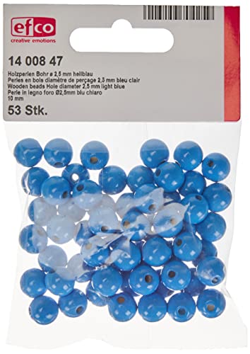 EFCO 1400847 10 mm 53-Stück Holzperlen, Hellblau EFCO 1400847 10 mm 53-Stück Holzperlen, Hellblau von efco