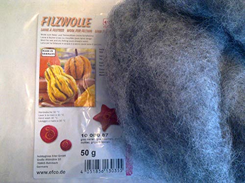 EFCO 50 g Wolle zum Filzen, Grau Mottled von efco