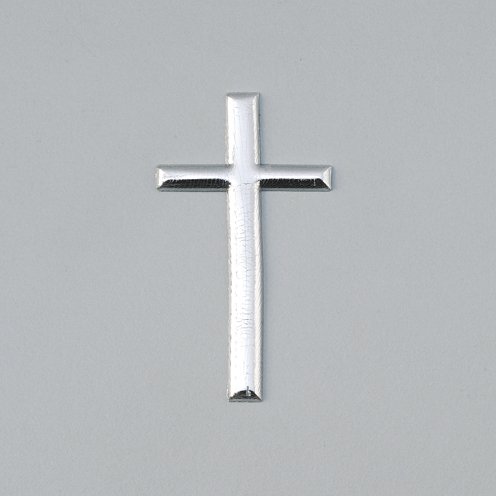 Efco "Cross Wachsdekoration Silber Brillant, 22 x 40 mm von efco