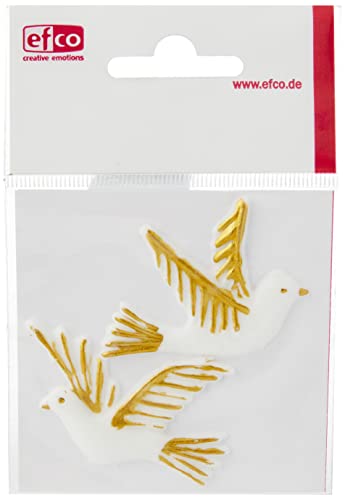 EFCO "Taube Paar Wachs Dekoration, Gold/Weiß, 40 x 105 mm, 2-teilig von efco