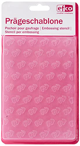 Efco 4254029 Embossing Stencil Baby Feet Schablone, Kunststoff, farblos, 106mm x 150mm von efco