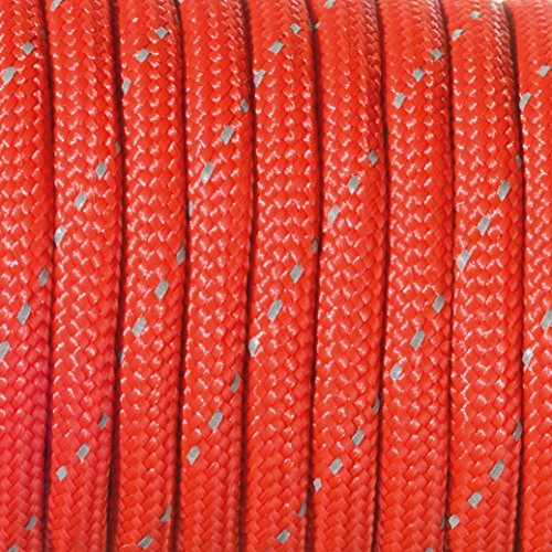 Efco Reflektierende 550 Paracord Seil, Polyester Blend, rot, 4 mm x 4 m von efco