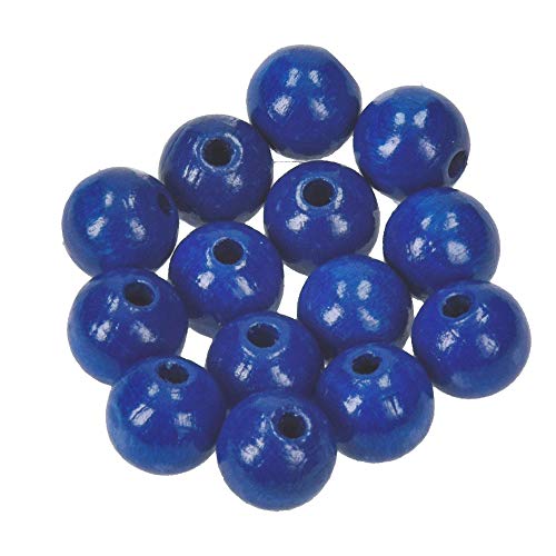 Holz-Perlen blau 12 mm, ca. 30 Stück, Efco von efco