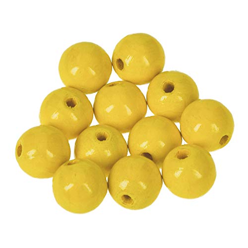 Holz-Perlen gelb 14 mm, 18 Stück, Efco von efco