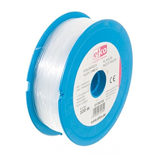 Monofiles Nylon Schmuckdraht Faden Extra Stark Klares Hängedraht (100m), farblos, 1mm x (100m) von efco