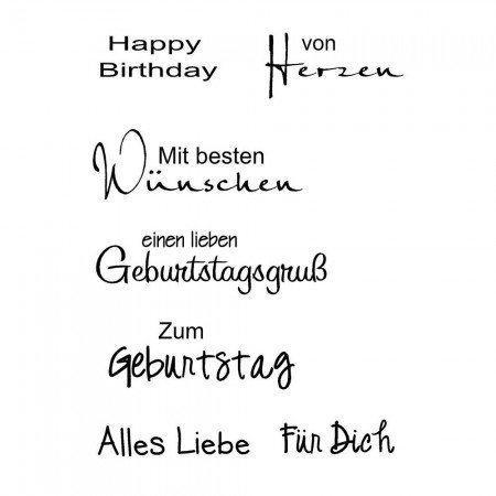 Stempel Clear, Geburtstag 1, A7 / 74 x 105 mm, 7 - teilig, transparent von efco