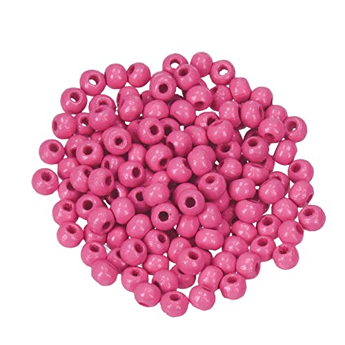 efco 1400232 4 mm -150 Stück Holzperlen, helles Pink von efco
