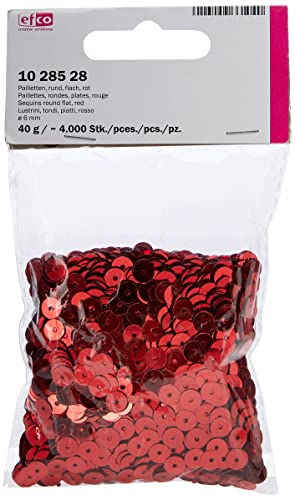 efco 4000 runde, 6 mm runde, Flache Pailletten, Rot, 40 g von efco