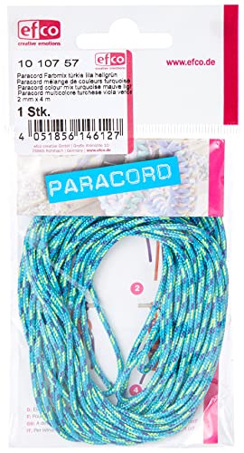 efco Farbe Mix Paracord Seil, Polyester Blend, türkis/Mauve/hellgrün, 2 mm x 4 m von efco