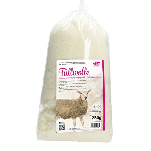 Efco Füllwolle super weich und federnd 250g hell Natur, Wolle, 40 x 20 x 10 cm von efco