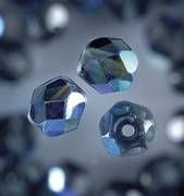 efco Glas facettiert, irisierend, rund Perlen, anthrazit, 6 mm, 50 Stück von efco