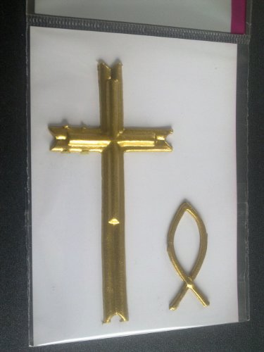 efco "Kreuz + Fisch Wachs Dekoration in 2 Teile, Gold, 90 x 45/40 x 15 mm efco "Kreuz + Fisch Wachs Dekoration in 2 Teile, Gold, 90 x 45/40 x 15 mm von efco