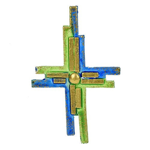 Efco "Kreuz Wachs Dekoration, Grün/Blau/Gold, 110 x 63 mm von efco