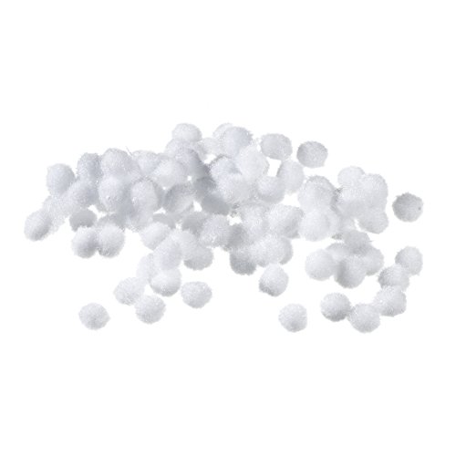 efco – Pompons, Polyamid, weiß, 7 mm, 100 Stück von efco